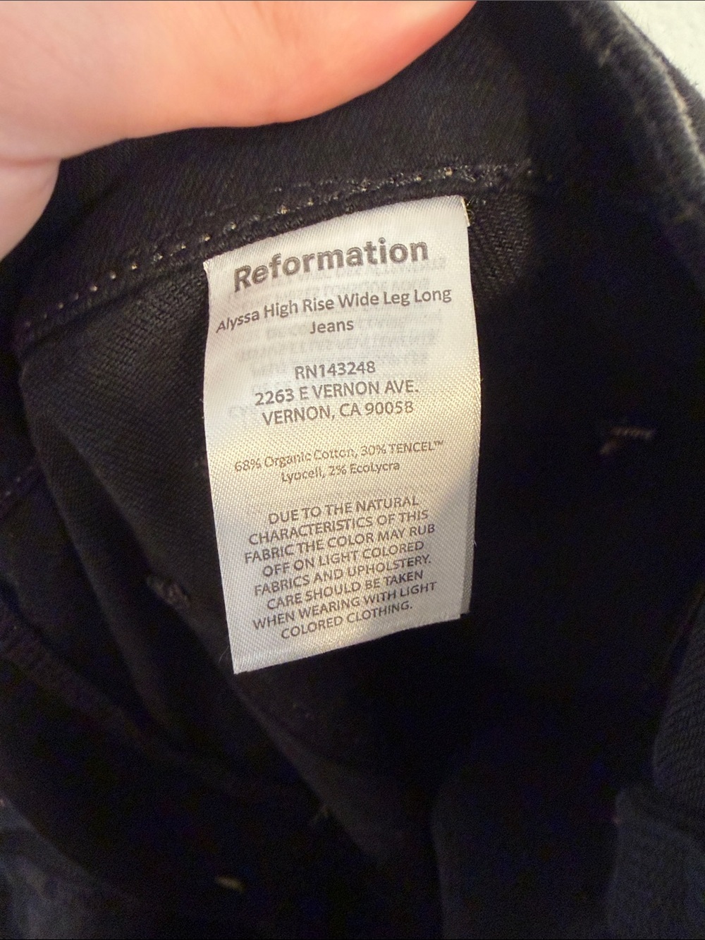 Reformation Alyssa Stretch High Rise Wide Leg Jeans - Black - Picture 6 of 9
